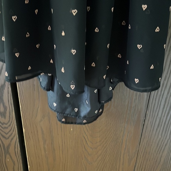 Princess Vera Wang black with coral colored tiny hearts backless dress. Size S - Picture 6 of 11